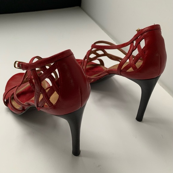 Red RLL Ralph Lauren heels sandal - Picture 3 of 7